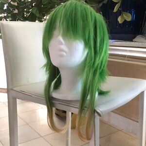 Vibrant Green and Blonde Women's Wig